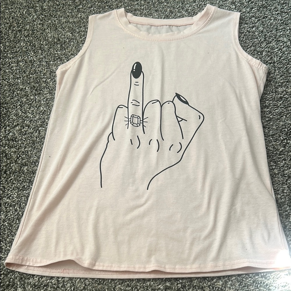 Pink Graphic Sleeveless Top